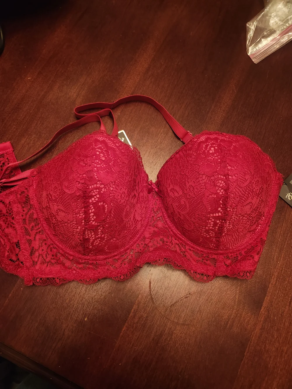 Red Lace Push-Up Bra With 5 Ways To Adjust Straps Women’s Intimates